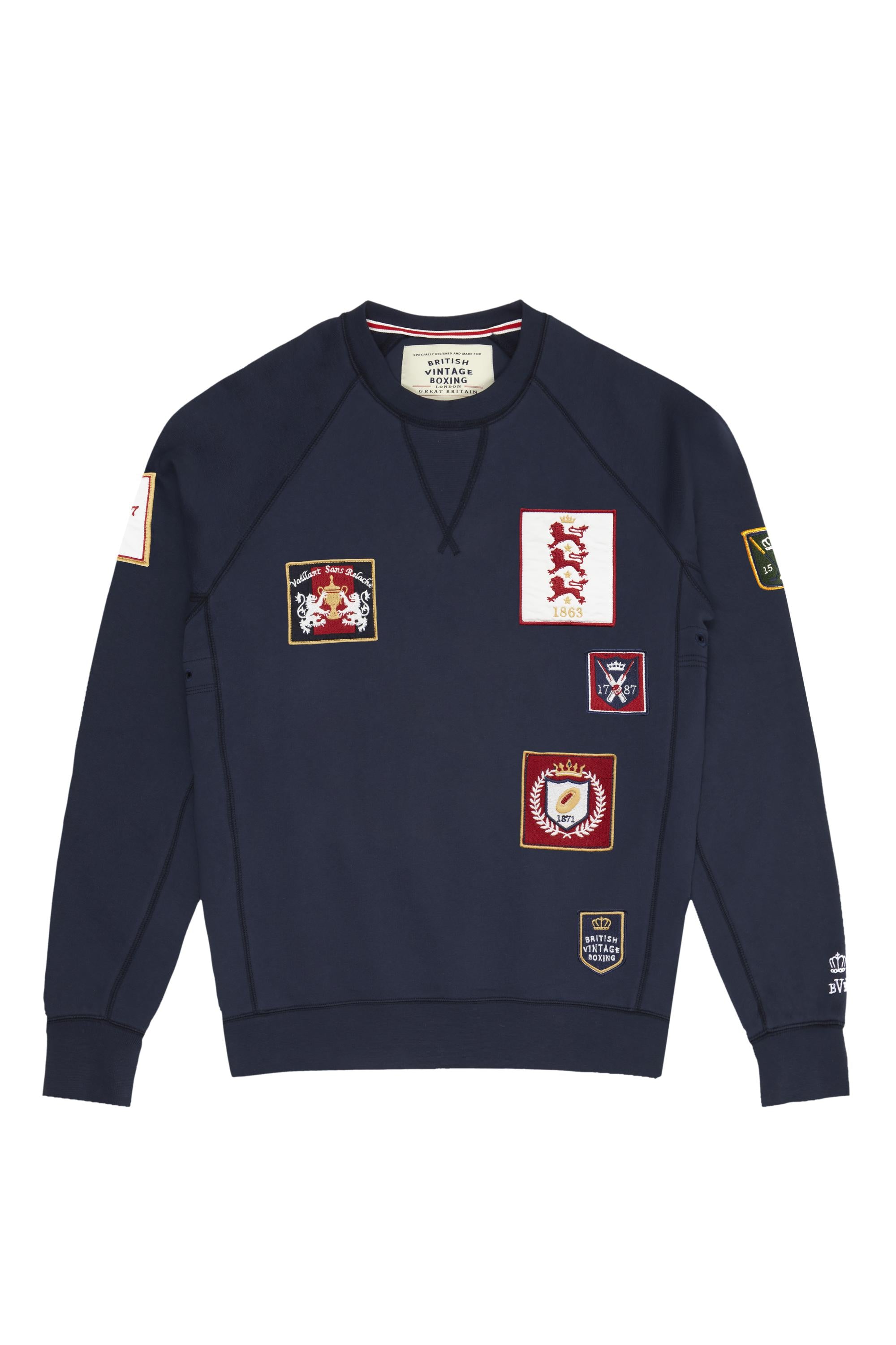 BOMBARDIER BRITISH SPORTING HERITAGE PATCH CREWNECK SWEATSHIRT