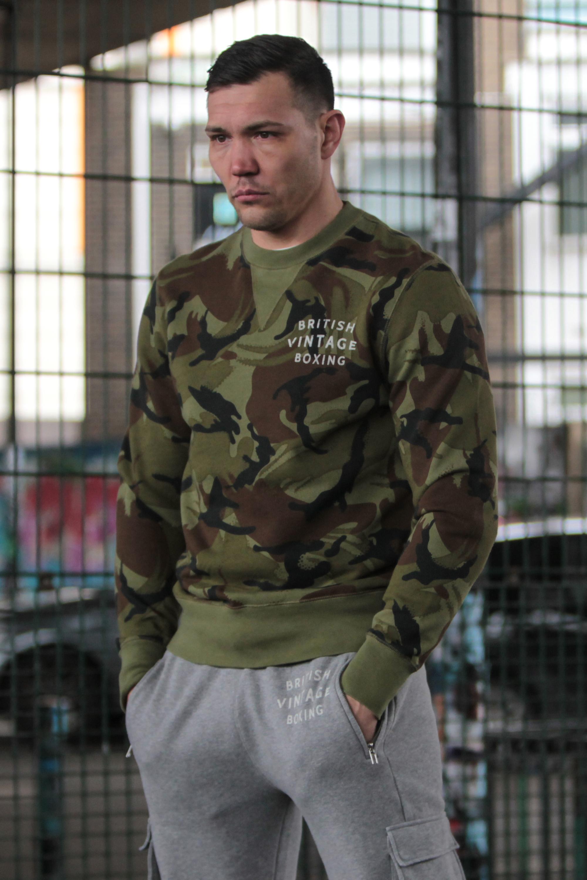 Camouflage crewneck clearance sweatshirt